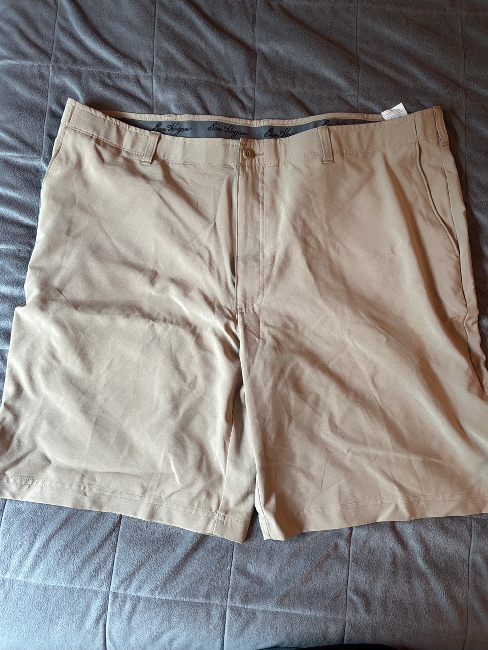 Ben Hogan Men's Tan Flat-Front Shorts